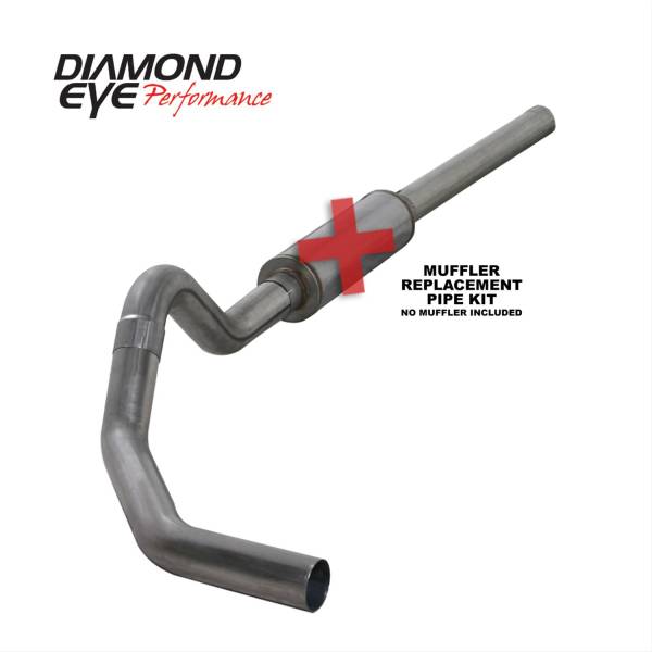 Diamond Eye - Cat Back Exhaust System For 04.5-07.5 Dodge RAM 2500/3500 5.9L Cummins 4 InchPassExit No Muffler Stainless Diamond Eye