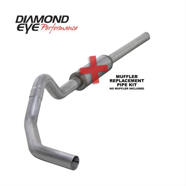 Diamond Eye - Cat Back Exhaust System For 04.5-07.5 Dodge RAM 2500/3500 Cummins 4 Inch Single Side No Muffler Aluminized Diamond Eye