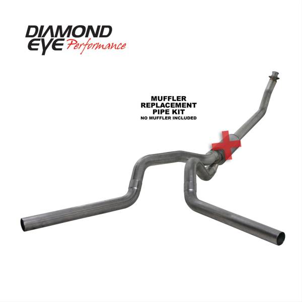 Diamond Eye - Turbo Back Exhaust 94-02RAM 2500/3500 4 Inch Single/Dual Split Rear/ Split Side No Muffler Stainless Diamond Eye