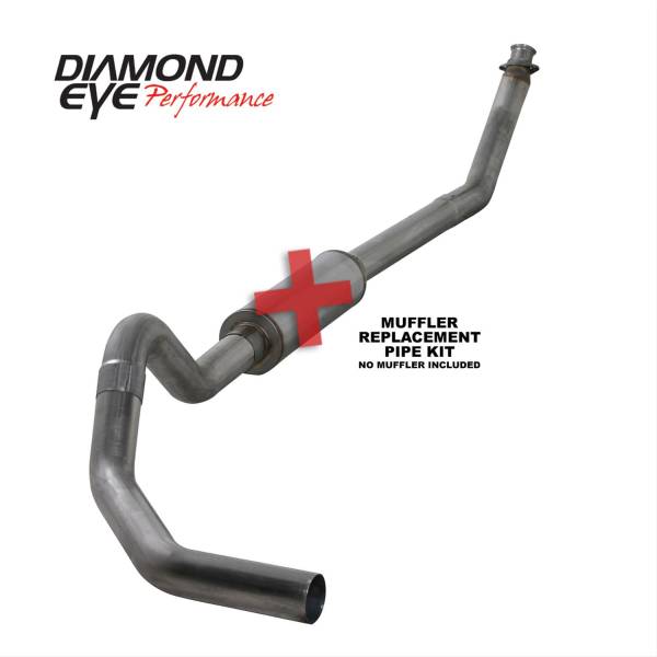 Diamond Eye - Turbo Back Exhaust No Muffler For 94-02 Dodge RAM 2500/3500 5.9L Cummins 4 Inch Stainless Diamond Eye