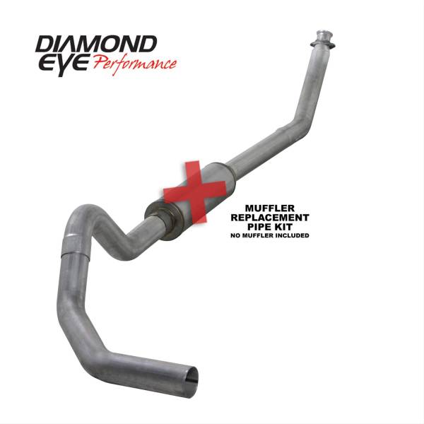 Diamond Eye - Turbo Back Exhaust 94-02 Dodge RAM 2500/3500 5.9L Cummins 4 Inch SinglePassNo Muffler Aluminized Diamond Eye