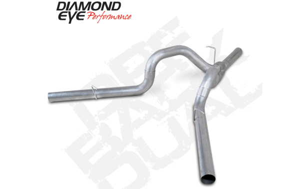 Diamond Eye - DPF Back Exhaust For 11-15 Silverado/Sierra 2500/3500 4 Inch Single In Dual Out Split Side Stainless Diamond Eye