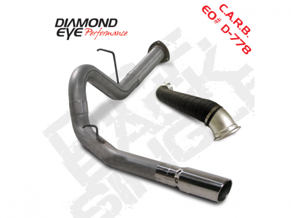 Diamond Eye - Filter Back Exhaust 07.5-10 Silverado/Sierra 2500/3500 4 inch Single Pass No Muffler Stainless Diamond Eye