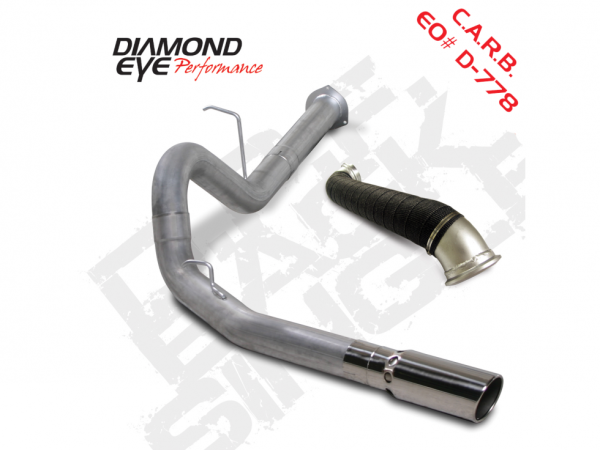 Diamond Eye - Filter Back Exhaust 07.5-10 Silverado/Sierra 2500/3500 LMM Single Pass No Muffler 4 inch Aluminized Diamond Eye