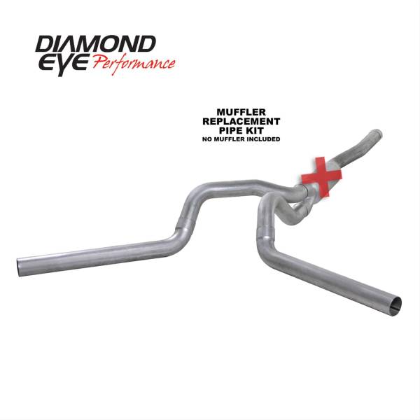 Diamond Eye - Cat Back Exhaust System 06-07.5 Silverado/Sierra 2500/3500 4 In. Split Rear/Side No Muffler Aluminized Diamond Eye