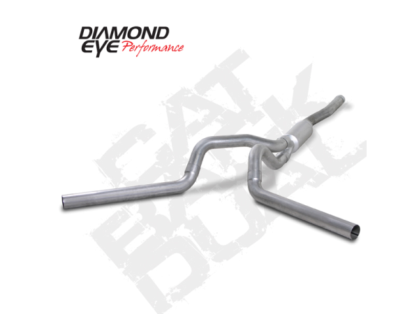 Diamond Eye - Cat Back Exhaust System 06-07.5 Silverado/Sierra 2500/3500 4 In. Split Rear/Side W/ Muffler Aluminized Diamond Eye