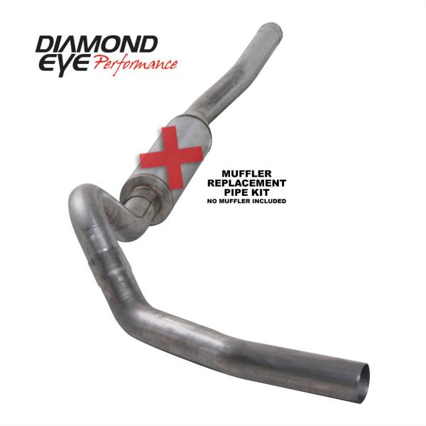 Diamond Eye - Cat Back Exhaust System For 06-07.5 Silverado/Sierra 2500/3500 4 inch Single Pass No Muffler Stainless Diamond Eye