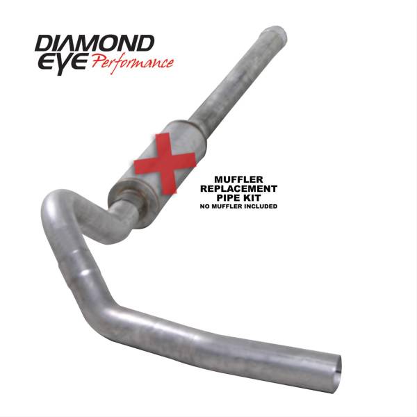 Diamond Eye - Cat Back Exhaust System For 06-07.5 Silverado/Sierra 2500/3500 4 inch Single Pass No Muffler Aluminized Diamond Eye