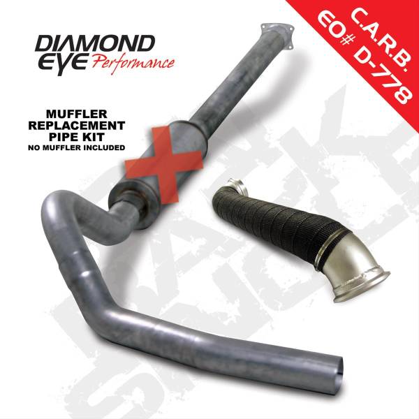 Diamond Eye - Cat Back Exhaust System For 04-05 Silverado/Sierra 2500/3500 LLY 4 inch Single Pass No Muffler Stainless Diamond Eye