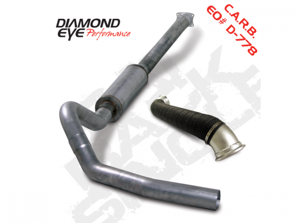 Diamond Eye - Cat Back Exhaust System For 04-05 Silverado/Sierra 2500/3500 LLY 4 inch Single Pass With Muffler Stainless Diamond Eye