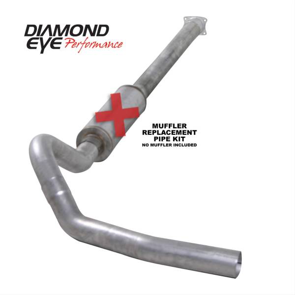 Diamond Eye - Cat Back Exhaust System For 01-05 Silverado/Sierra 2500/3500 6.6L 4 inch Single Pass No Muffler Stainless Diamond Eye