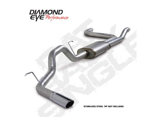 Diamond Eye - Cat Back Exhaust System 04-12 Nissan Titan 5.6L 3.5 Inch Single Side With Muffler Aluminized Diamond Eye