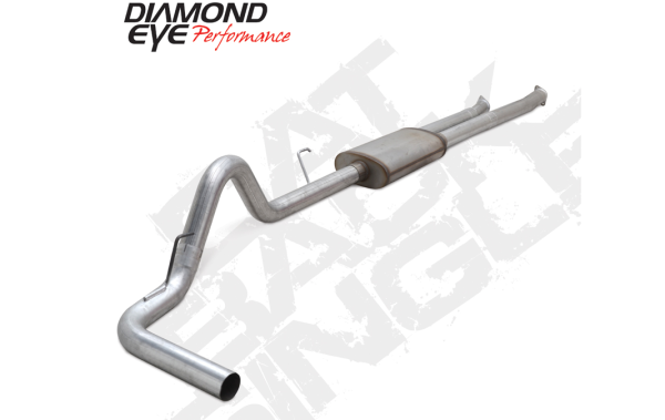 Diamond Eye - Cat Back Exhaust System For 10-14 Toyota Tundra 5.7L 3.5 Inch Dual In Single OutPassWith Muffler Aluminized Diamond Eye