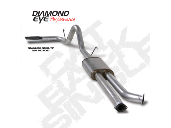 Diamond Eye - Cat Back Exhaust System 07-09 Tundra 5.7L 3.5 Inch Dual Inlet/ Single Outlet With Muffler Aluminized Diamond Eye