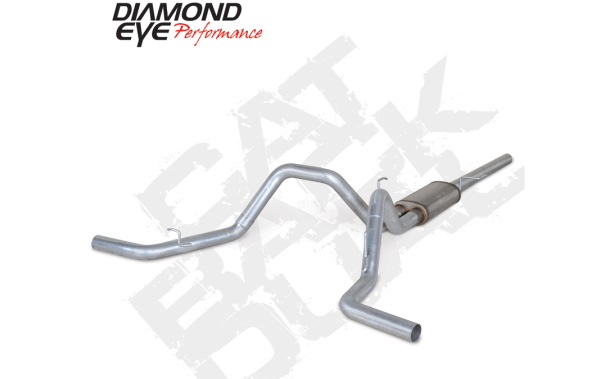 Diamond Eye - Cat Back Exhaust System For 04-08 Ford 150 5.4L 3 Inch With Muffler Cat Back Dual Split Rear Aluminized Diamond Eye