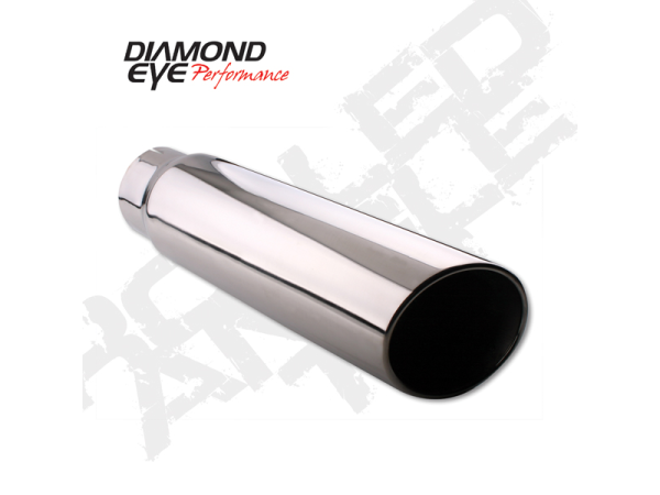 Diamond Eye - Exhaust Tip Rolled Angle Cut 5 Inch ID X 6 Inch OD X 18 Inch Long 304 Stainless Tail Pipe Tips Diamond Eye