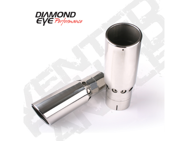 Diamond Eye - Exhaust Pipe Tip 5 Inch Inlet X 6 Inch Outlet X 12 Inch Vented Rolled Angle Black Exhaust Tip Tail Pipe Tips Diamond Eye