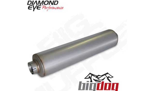 Diamond Eye - Diesel Exhaust Muffler 5 Inch Inlet/Outlet Chambered Big Dog Baffled Aluminized Steel Exhaust Muffler Diamond Eye