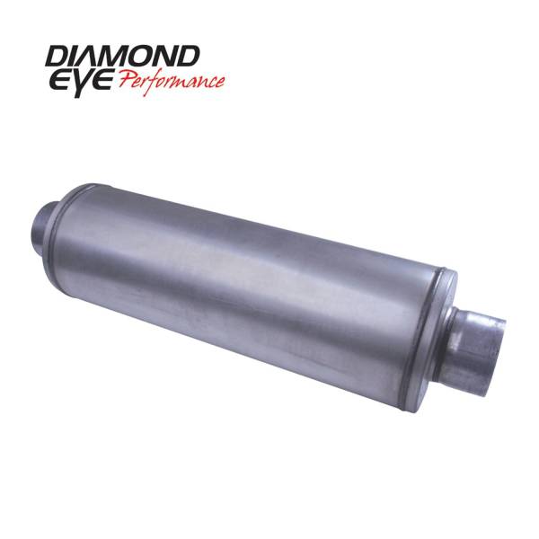 Diamond Eye - Diesel Exhaust Muffler 26 Inch Round 5 Inch Inlet/Outlet Aluminized Performance Louvered Exhaust Muffler Diamond Eye