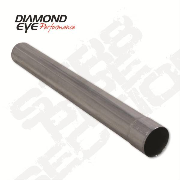 Diamond Eye - Exhaust Pipe 36 Inch Stainless 4 Inch OD Straight Bumped On One End Diamond Eye