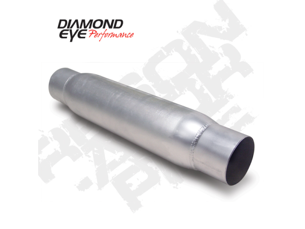 Diamond Eye - Exhaust Resonator 4 Inch Aluminized Performance Quiet Tone Resonator With Ends Top Diamond Eye