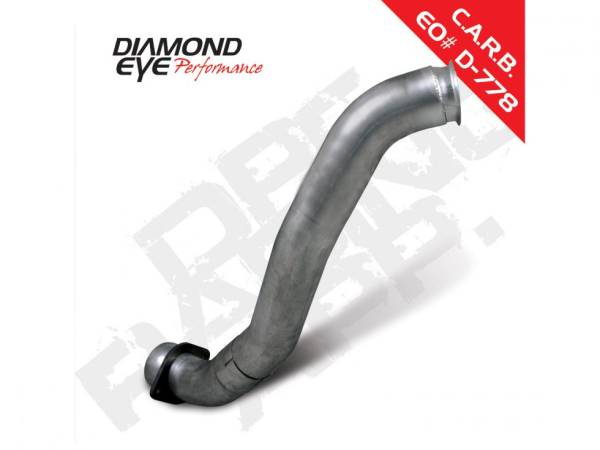 Diamond Eye - Exhaust Downpipe 4 Inch Inlet/Outlet No Sensor Bung Stainless 08-10 F250/F350 Race Use Only Diamond Eye