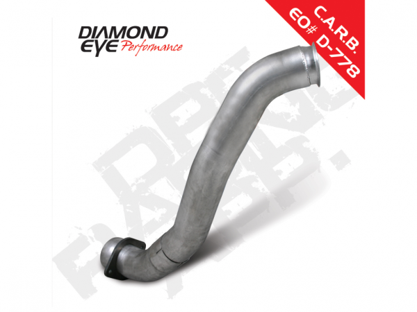 Diamond Eye - Exhaust Downpipe 4 Inch Inlet/Outlet No Sensor Bung Aluminized 08-10 F250/F350 Race Use Only Diamond Eye