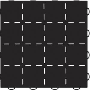 Weathertech WeatherTech® TechFloor™ 12 in. x 12 in. Solid Floor Tile w/Raised Squares Black - 51T1212SS BK