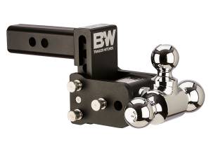 B&W Trailer Hitches B&W Tow & Stow Tri Ball Adjustable Ball Mount - 3" Drop, 3-1/2" Rise - 2" Shank - 1-7/8", 2" and 2-5/16" Balls - TS10047B