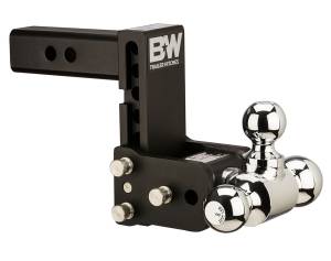 B&W Trailer Hitches B&W Tow & Stow Tri Ball Adjustable Ball Mount - 5" Drop, 5-1/2" Rise - 2" Shank - 1-7/8", 2" and 2-5/16" Balls - TS10048B