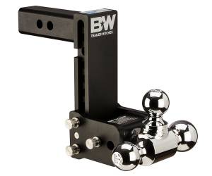 B&W Trailer Hitches B&W Tow & Stow Tri Ball Adjustable Ball Mount - 7" Drop, 7-1/2" Rise - 2" Shank - 1-7/8", 2" and 2-5/16" Balls - TS10049B