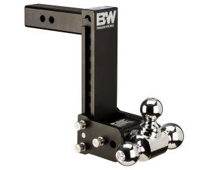B&W Trailer Hitches B&W Tow & Stow Tri Ball Adjustable Ball Mount - 9" Drop, 9-1/2" Rise - 2" Shank - 1-7/8", 2" and 2-5/16" Balls - TS10050B