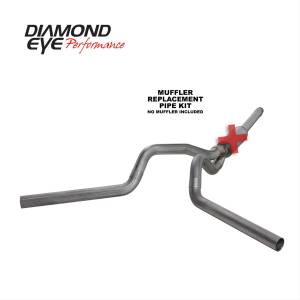 Cat Back Exhaust System 94-97.5 F250/F350 4 inch Single In/ Dual Out Split Rear/Side No Muffler Stainless Diamond Eye