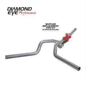 Cat Back Exhaust System 94-97.5 Ford F250/F350 Superduty 7.3L 4 Inch No Muffler Single in/Dual out Aluminum Diamond Eye