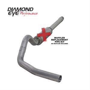 Cat Back Exhaust System For 94-97.5 Ford F250/F350 Superduty 7.3L 4 Inch Single Pass No Muffler Aluminum Diamond Eye