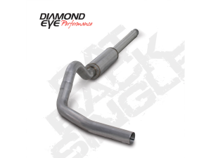 Cat Back Exhaust System 94-97.5 Ford F250/F350 Superduty 4 Inch Single In/Out Pass With Muffler Aluminum Diamond Eye