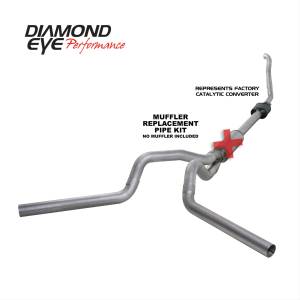 Turbo Back Exhaust 94-97.5 F250/F350 4 Inch Single/Dual Split Rear/Side No Muffler Aluminum Diamond Eye