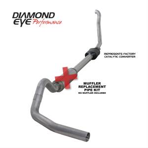 Turbo Back Exhaust 94-97.5 Ford F250/F350 Superduty 7.3L 4 Inch Single Pass No Muffler Aluminum Diamond Eye