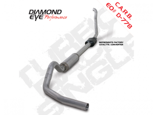 Turbo Back Exhaust 94-97.5 Ford F250/F350 Superduty 4 Inch Single In/Out Pass With Muffler Aluminum Diamond Eye