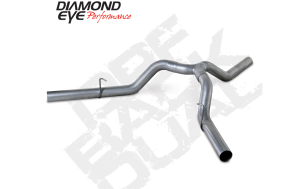 DPF Back Exhaust RAM Exhaust Dual Split Rear 2014 RAM 2500 CC Short Box 4 Door 4 Inch Stainless Diamond Eye