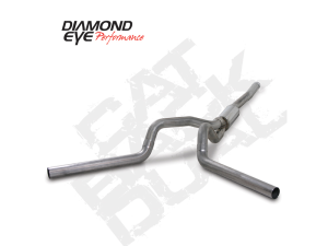 Cat Back Exhaust System 06-07.5 Silverado/Sierra 2500/3500 4 inch Split Rear/Side With Muffler Stainless Diamond Eye