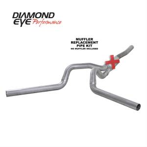 Cat Back Exhaust System 06-07.5 Silverado/Sierra 2500/3500 4 In. Split Rear/Side No Muffler Aluminized Diamond Eye