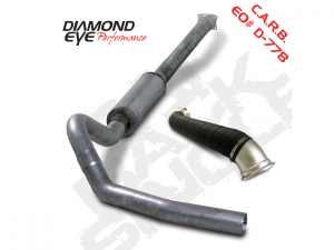 Cat Back Exhaust System For 04-05 Silverado/Sierra 2500/3500 LLY 4 inch Single Pass With Muffler Stainless Diamond Eye