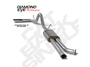 Cat Back Exhaust System 07-09 Tundra 5.7L 3.5 Inch Dual Inlet/ Single Outlet With Muffler Aluminized Diamond Eye