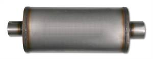 Diamond Eye - Diesel Exhaust Muffler 28 Inch Oval 3.5 Inch Center Inlet/Outlet Stainless Exhaust Muffler Performance Perforated Diamond Eye - Image 2